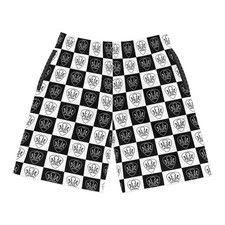 OCTAV3 Checkerboard Board Shorts. Black White Streetwear Swim & Jogger Shorts picture