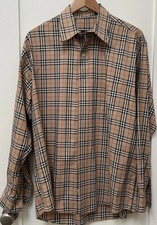 Vintage Burberry London Nova Check Plaid LRG 100% Cotton Made in USA Button Down picture