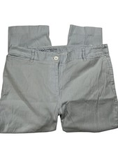 Talbots Button hem seersucker crop pants Women's size 10P picture
