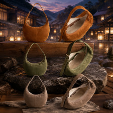 NEW Quince Italian Suede Crescent Shoulder Bag ALL COLORS picture