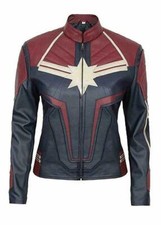 Women's Captain Marvel Brie Larson Marvel Costume Leather Jacket picture