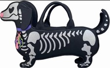 Betsey Johnson Bone To Be Wild Skeleton Dachshund Dog Purse Halloweenie picture