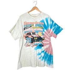 Chemistry 1970 GTO American Racing Graphic Tee Split Spiral Tie Dye Short Sleeve picture