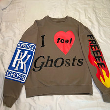 Kanye West Unisex M Brown Crewneck Pullover Graphic Print “I Feel Ghosts” picture