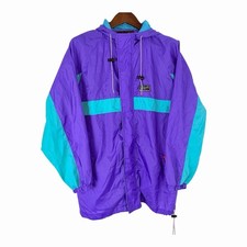 Vintage Raevik’s 90s Ski Windbreaker Jacket Purple Teal Colorblock S picture