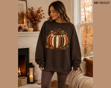 Fall Book Pumpkin Sweatshirt Autumn Reading Cozy picture