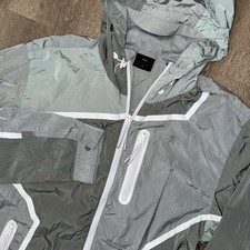 KITH 101 Madison Jacket Men’s Large Full Zip Hooded Windbreaker Grey Green Realm picture