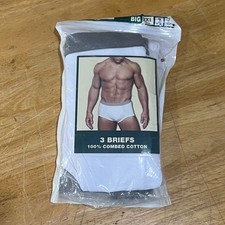 Falls Creek Mens Big 2XL White Briefs 3 Pack 100% Combed Cotton Vtg Canada picture