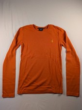 Vintage Y2K Ralph Lauren Sport Women's Med Orange Long Sleeve Crewneck T-Shirt picture