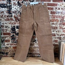 VTG 70s 80s Carhartt Double Knee Duck Canvas Work Pants Brown Mens 35x31 picture