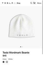 Tesla WordMark Beanie White new genuine oem picture