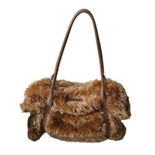 Vintage Diesel FauxFur Shoulder Bag Y2K Tote Alt AvantGarde Utility 00s Gorpcore picture