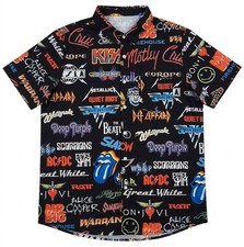 80s Rock Band Hawaiian Shirt, Vintage Retro Music Shirt, Men's Button Down picture
