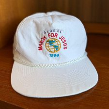 Vintage March for Jesus 1996 White Baseball Cap Christian picture