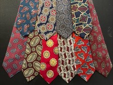 Vintage EUC 10 Pc Paisley Medallion Foulard Silk Ties Tie Lot USA Givenchy Saks picture