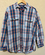 Vintage Polo by Ralph Lauren Men's L Plaid Flannel Cotton ButtonUp Shirt Pockets picture
