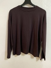 Eileen Fisher Pullover Long Sleeve Org Cotton Crew Neck Purple Sweatshirt L J55 picture