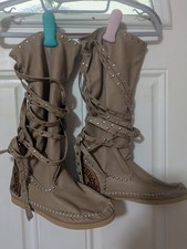 L'Artigiano di Riccione Bohemian Handmade Genuine Leather Boots Size (39) 8 picture