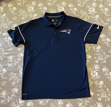 Nike Patriots Polo Mens L Dri-FIT NFL Equipment Training Navy picture