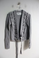 Sirdar Hand Knit Cable Knit Cardigan - Grey - Size Small (a15) picture