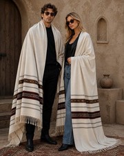 Handmade Pure Wool Shawl | Traditional Woven Wrap & Throw Blanket picture