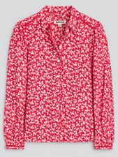 Boden Helena Cotton Top Womens US 4 UK 8 Red White Floral Lace T1907 NWT picture