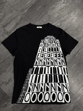 Authentic VALENTINO Men's Graphic Tower Print T-Shirt Black Size M picture