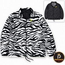 Nike Snap Jacket Mens Medium Reversible Zebra Fleece DT Max 96 Black Volt NWT picture