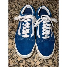 Vans Old Skool Blue Suede Water Repellent Sneakers Mens 4.5 Womens 6 picture