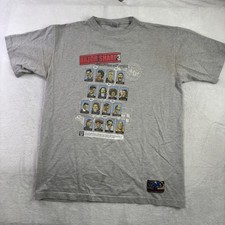VTG Give Me Face Razor Sharp 3 Barbershop Cuts Grey Shirt Men's XL Stains picture