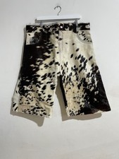 NYRVA FLARED COWHIDE SHORTS 'BLACK/WHITE' SIZE 40 PREOWNED picture