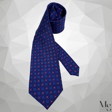 SEIGO KATSURAGAWA Blue Purple Geometric Silk Tie Handmade In Japan 57”-3.5” EUC picture