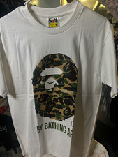 A Bathing Ape BAPE Men’s White Ape Head Camo Graphic Logo T-Shirt M picture