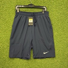 Nike Court Flex Woven Shorts Mens Small Blue Zip Pocket Tennis 11