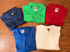 Vintage 90s Blank T-Shirt Deadstock NOS Single Stitch Fruit of the Loom Jerzees picture
