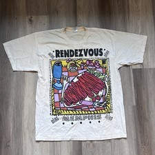 Vintage Rendezvous Memphis Ribs Pop Magazine Rare Crazy Art 1991 T-Shirt SIZE XL picture