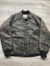 True Vintage 1960s Grey Insulated Jacket Repaired Quilted Rare Powderline picture