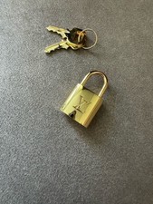 Louis Vuitton PadLock Lock &2 Key Brass Shinny Gold Number 315 picture
