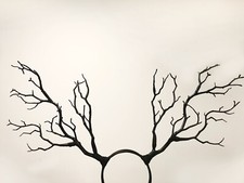 Plain Black Branch Horn Demon Nymph Horn Headdress Antlers Halloween Costume picture