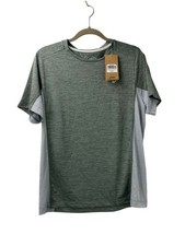 NWT Asics Men's M Regular Fit Train Sana Short Sleeve Shirt Green Grey Heather picture