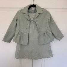 Janie and Jack Girl's Wool Dress and Jacket Mint Green Size 7 picture