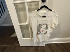 RE/DONE Vintage Graphic Tee T-shirt Hanes White Top S Everything I Like Is… picture