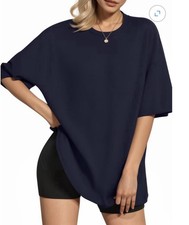 Moyiko Woman’s Oversized T-Shirt Short Sleeve Black Size large picture