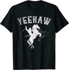 Funny Western Gift Cowboy T-Shirt - Limited Edition Rodeo Bull Riding Yeehaw picture