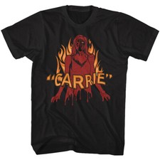 Carrie 1976 Horror Movie Bloody Carrie & Fire Men's T Shirt picture