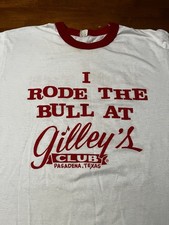 VTG 80s Gilleys XL Ringer Shirt Pasadena Texas Screen Stars Made In USA 50/50 picture