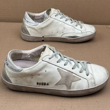 Golden Goose Superstar Sneakers EU 39 US Women's 9 White Suede Star DAMAGED SOLE picture