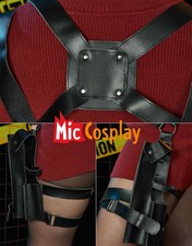 Women Cosplay Costume Red Knitted Sweater Dress Set with Glove and Belt picture