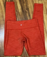 Lululemon Red Heathered High Rise Leggings Size 4 Space Dye Athletic Yoga picture