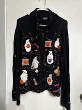 Vintage 90s Designers Studio Originals Halloween Cardigan picture